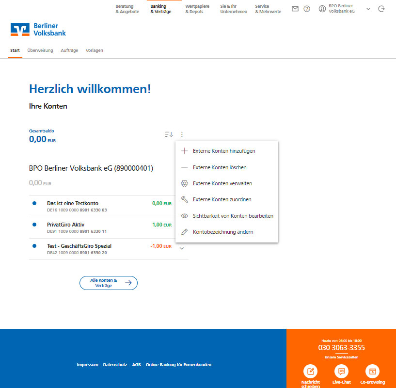 Volksbank online chat