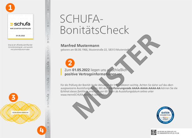 SCHUFA-BonitätsCheck Zertifikat SCHUFA-BonitätsCheck Zertifikat