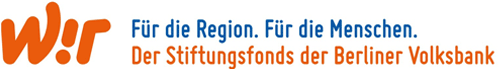 w!r – Für die Region. Für die Menschen. Der Stiftungsfonds der Berliner Volksbank Logo Stiftungsfonds
